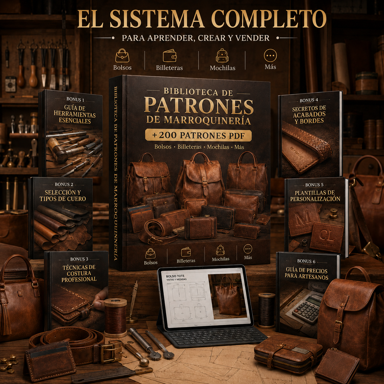 +200 Moldes Profesionales De Productos De Marroquineria